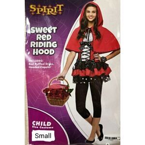 Kids Little Red Riding Hood Costume Halloween Cosplay Girls Small NWOT